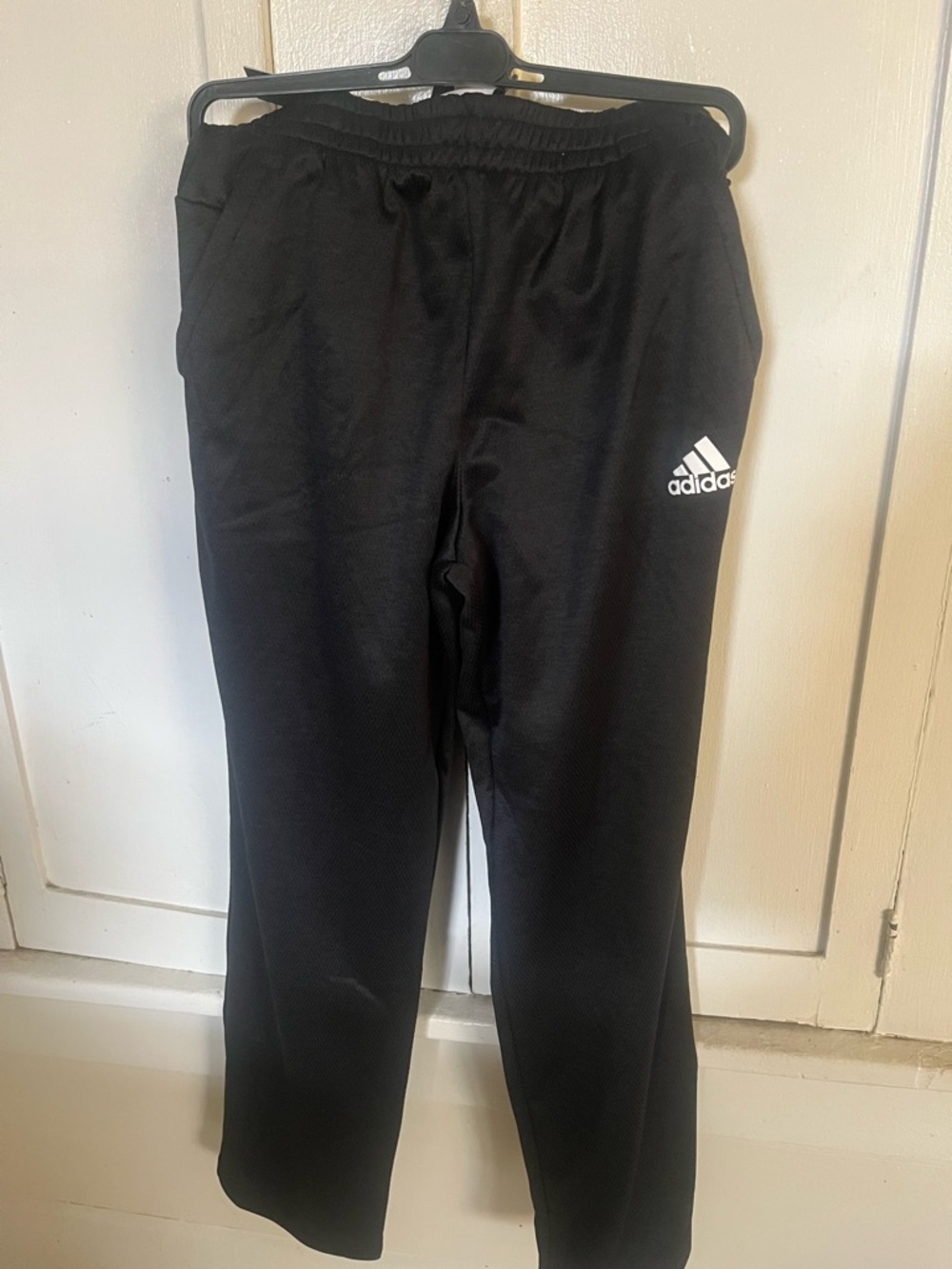 adidas Kids Black Joggers with White Logo